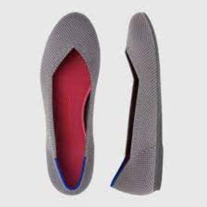 ROTHYS Charcoal Gray Round Toe Flat Sz. 7.5W Blue Halo Comfort Shoes Red Insoles